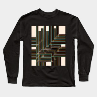 Multyplied parallel and perpendicular hand-drawn color pen lines in beige Long Sleeve T-Shirt